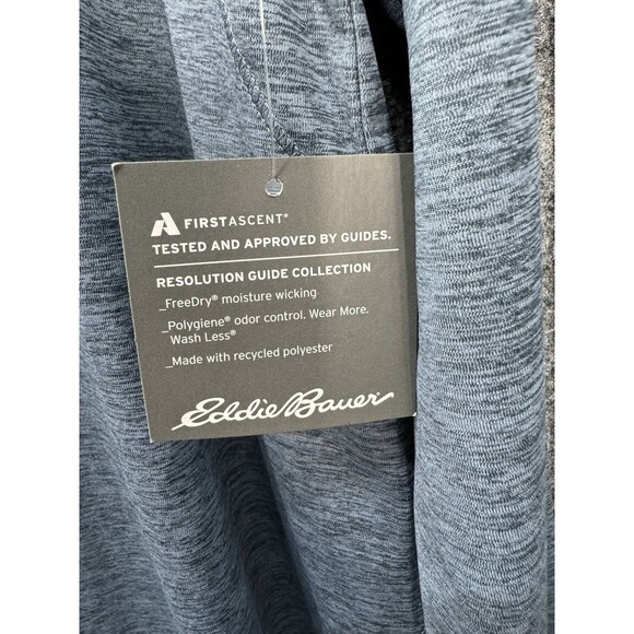 Eddie Bauer Resolution Tunic Tee Top Womens Large Blue Long Sleeve Wicking NEW - Picture 5 of 11
